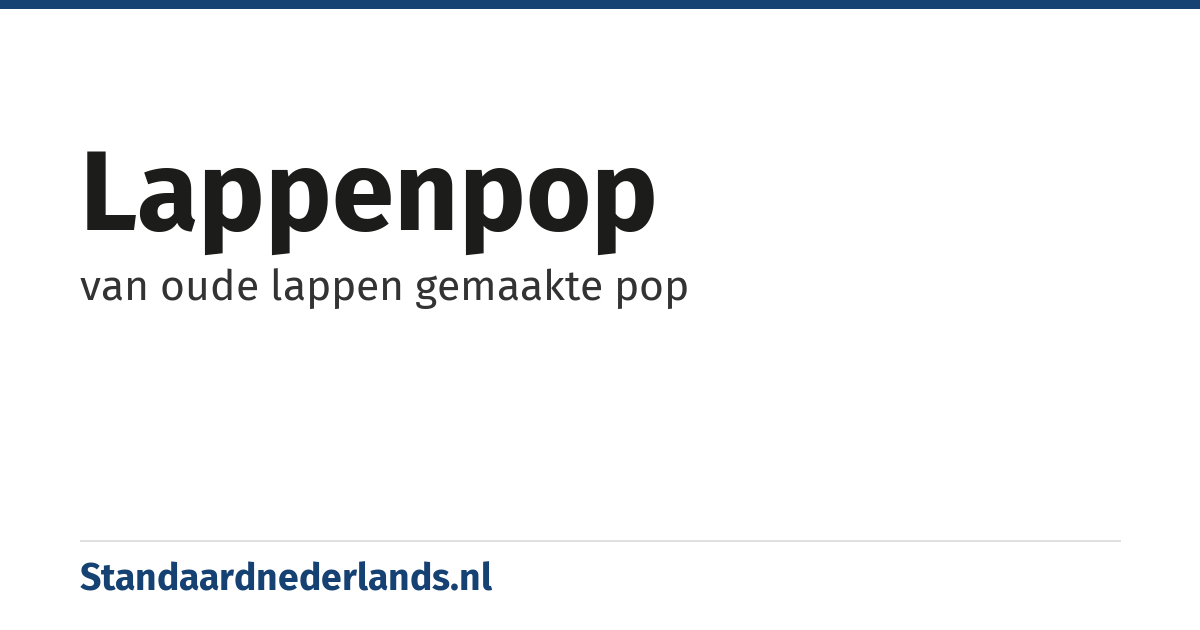 lappenpop: van oude lappen gemaakte pop