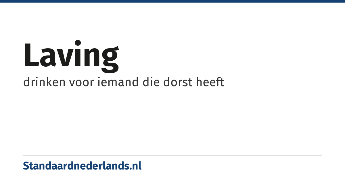laving: drinken voor iemand die dorst heeft