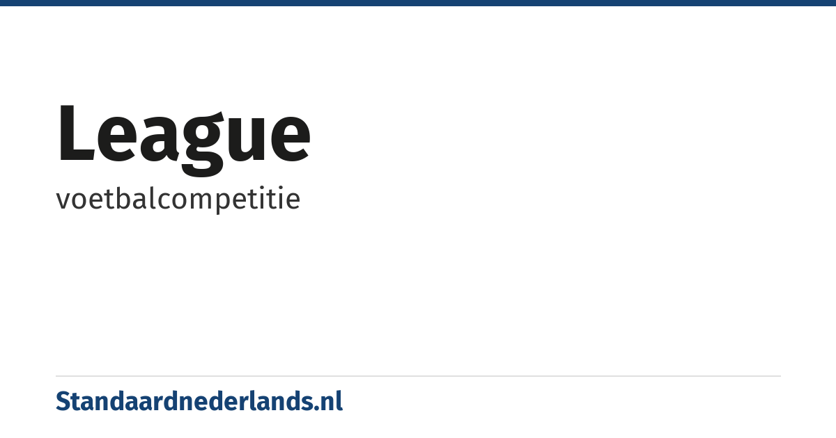 league: voetbalcompetitie