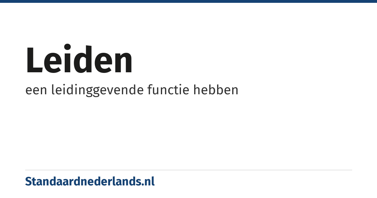leiden: een leidinggevende functie hebben