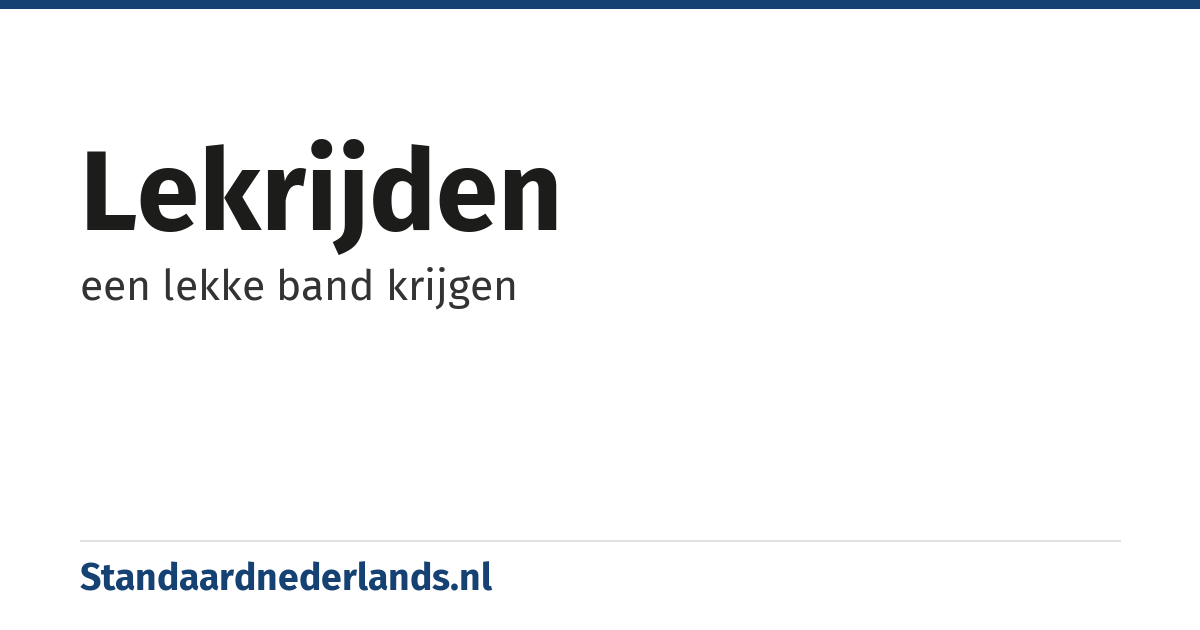 lekrijden: een lekke band krijgen