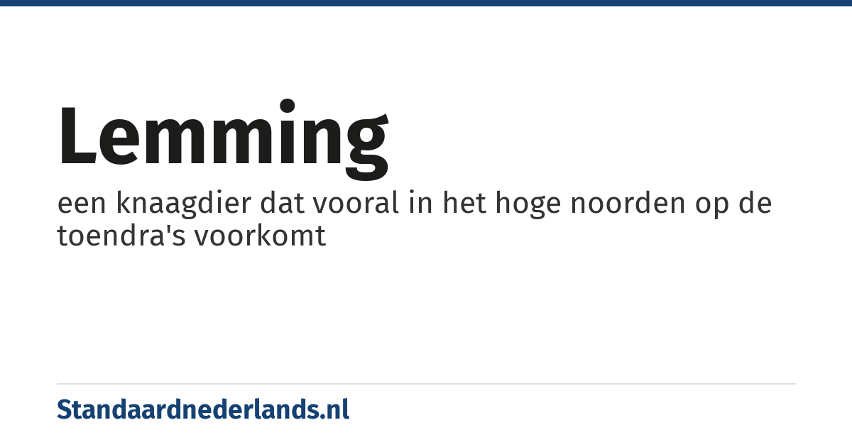 lemming: een knaagdier dat vooral in het hoge noorden op de toendra's voorkomt