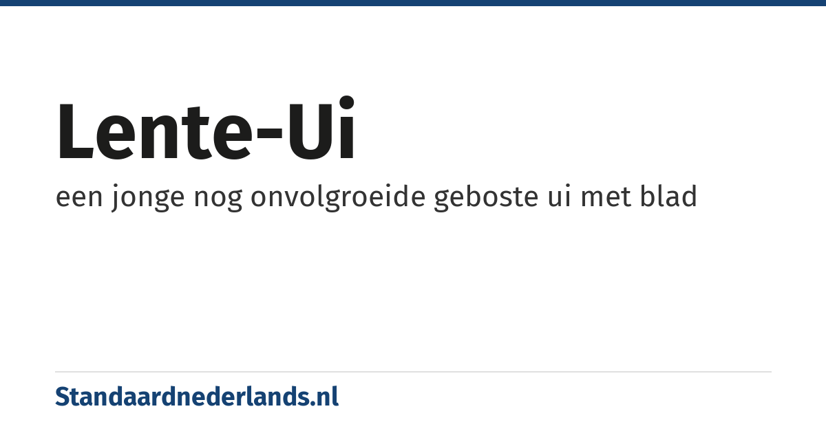 lente-ui: een jonge nog onvolgroeide geboste ui met blad