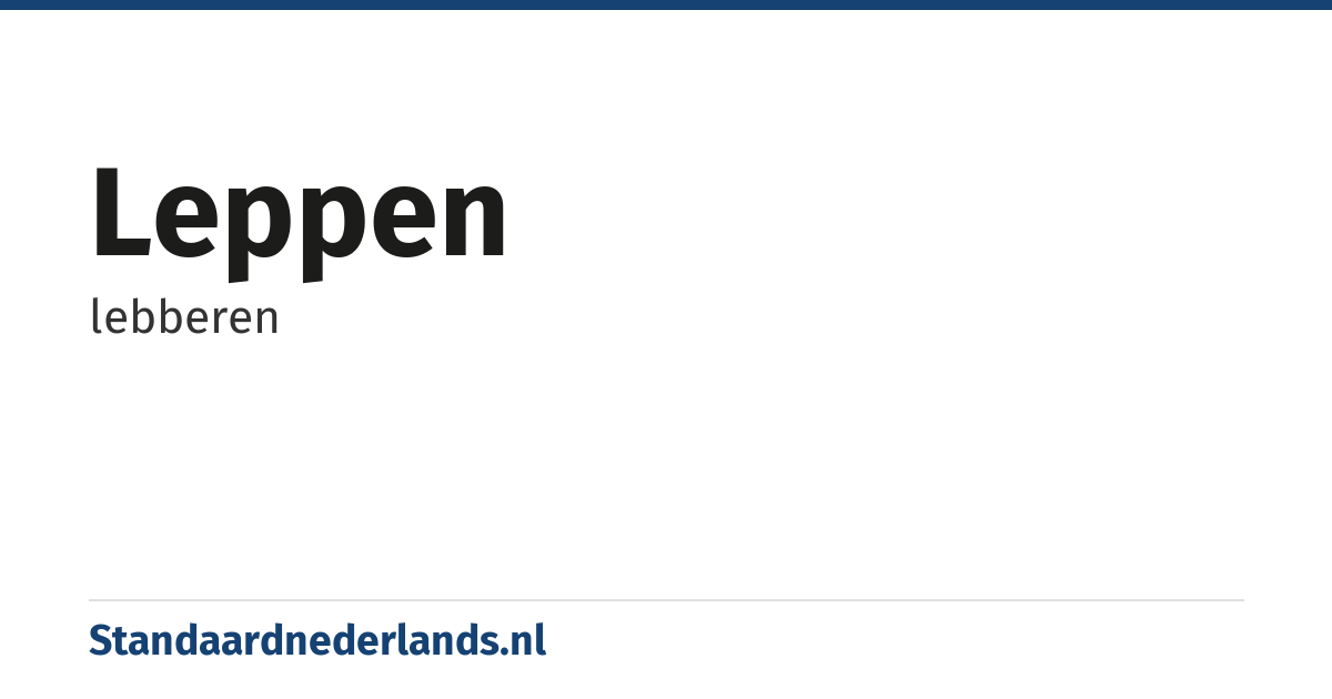 leppen: lebberen