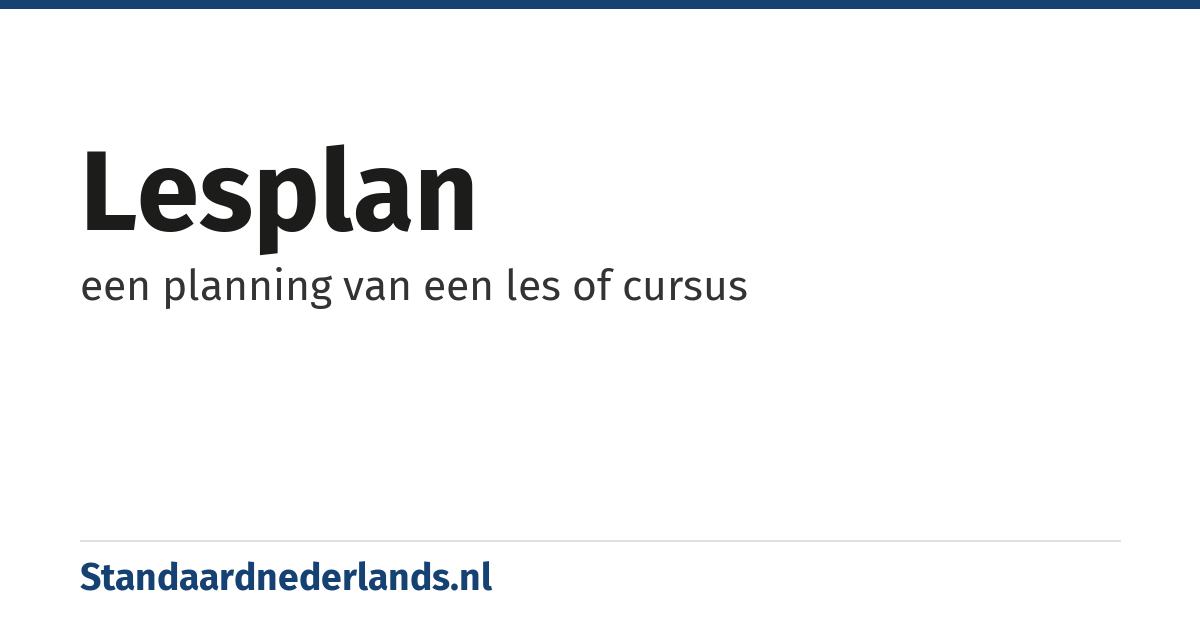 lesplan: een planning van een les of cursus