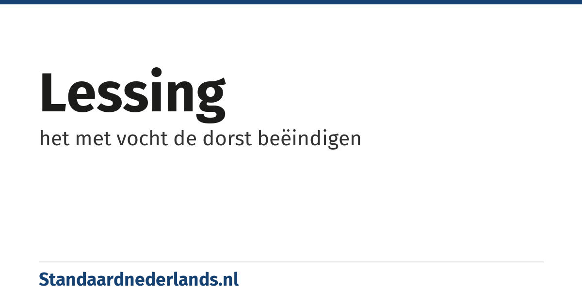 lessing: het met vocht de dorst beëindigen