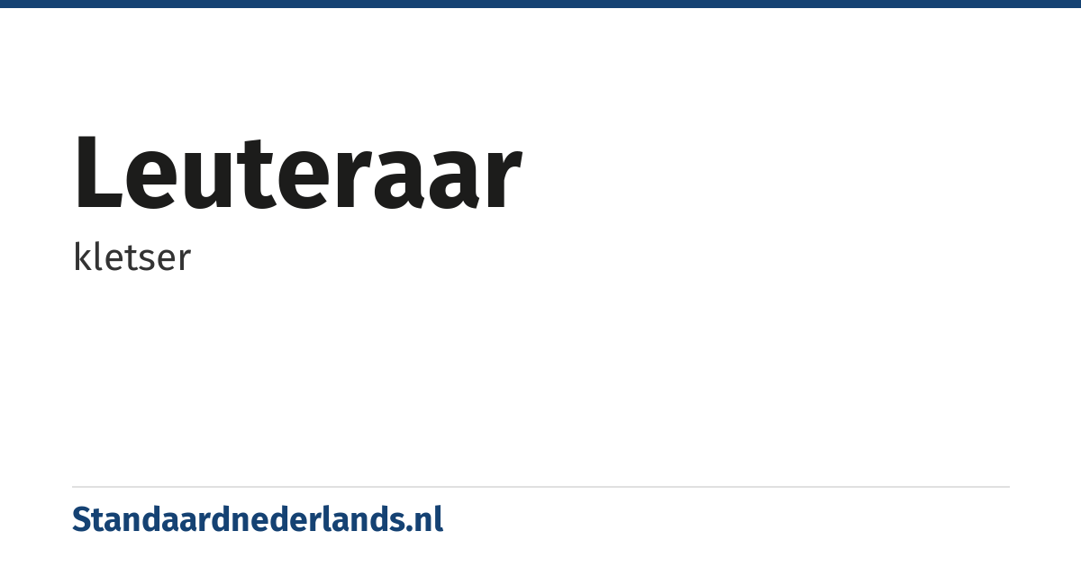 leuteraar: kletser