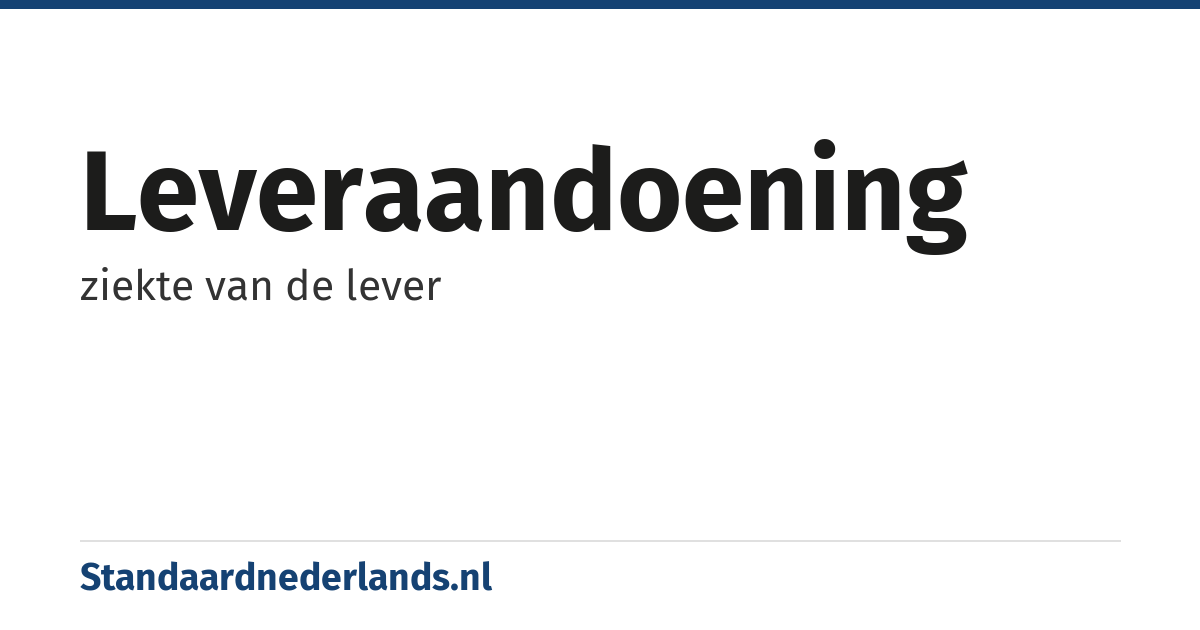 leveraandoening: ziekte van de lever