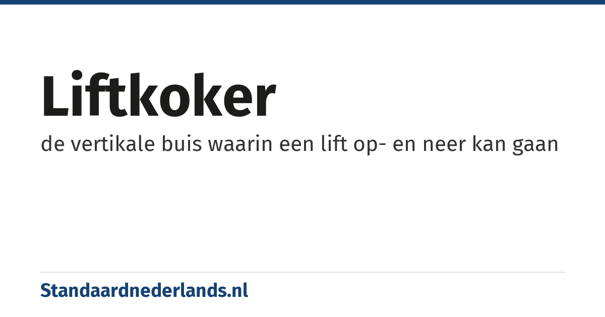 liftkoker: de vertikale buis waarin een lift op- en neer kan gaan