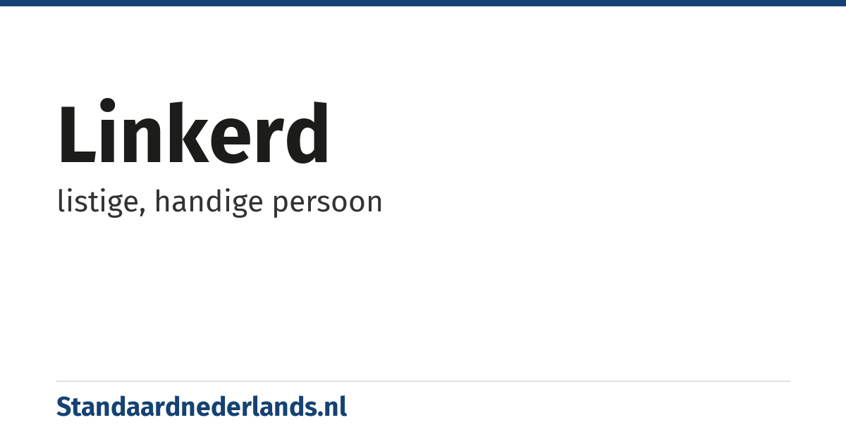 linkerd: listige, handige persoon