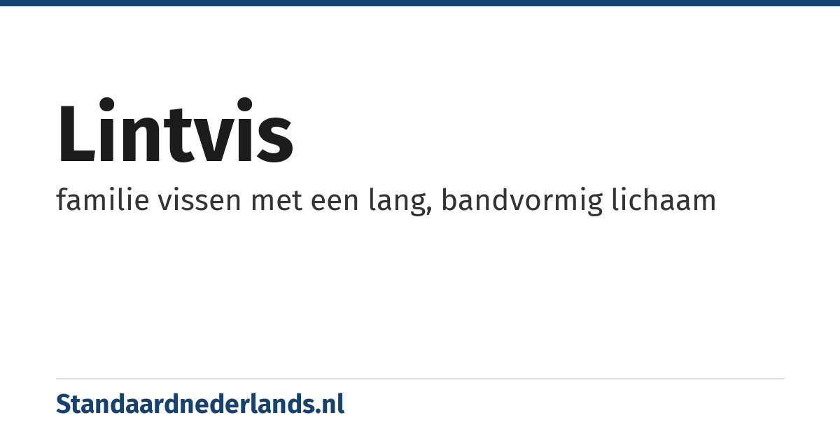 lintvis: familie vissen met een lang, bandvormig lichaam