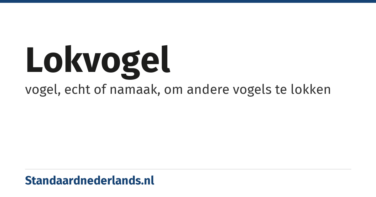 lokvogel: vogel, echt of namaak, om andere vogels te lokken