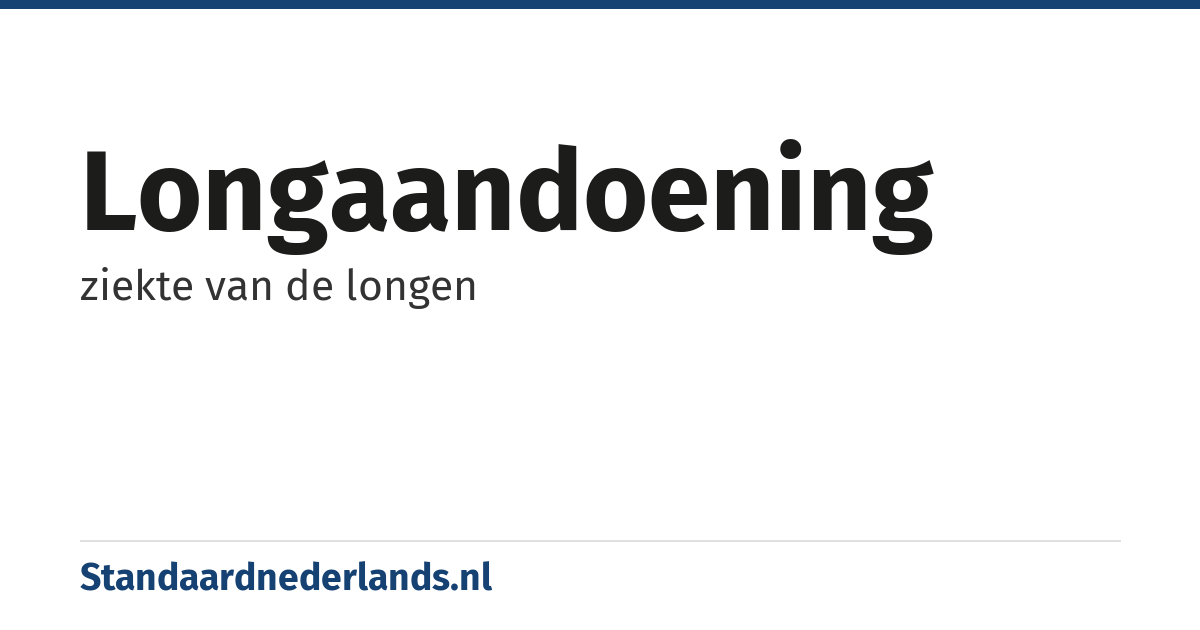 longaandoening: ziekte van de longen