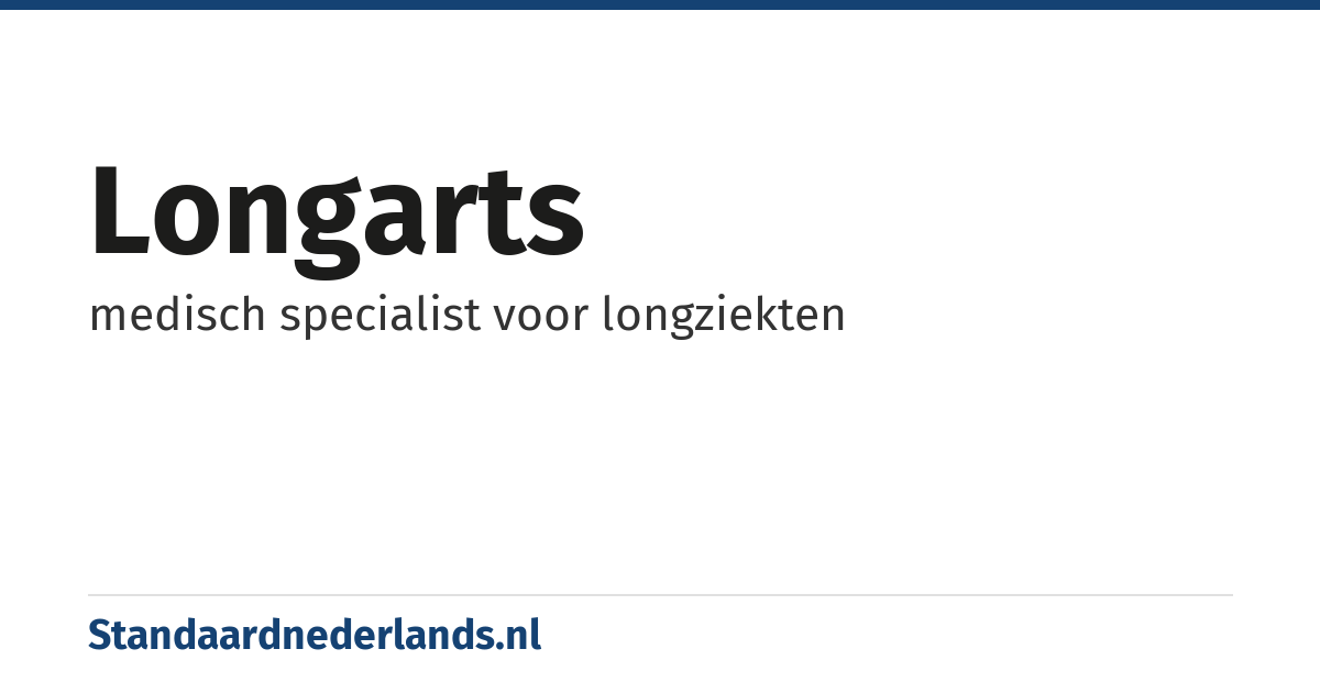 longarts: medisch specialist voor longziekten