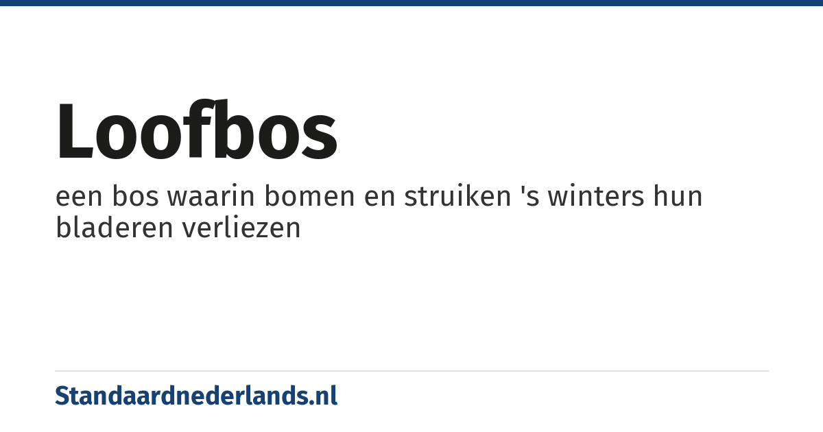 loofbos: een bos waarin bomen en struiken 's winters hun bladeren verliezen