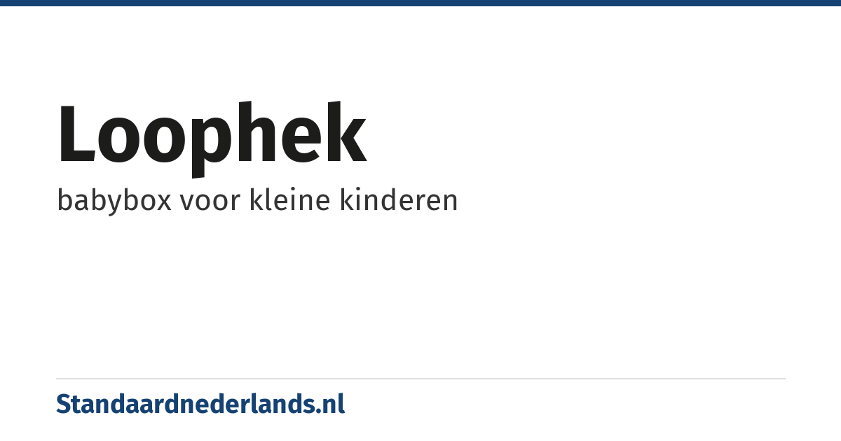 loophek: babybox voor kleine kinderen