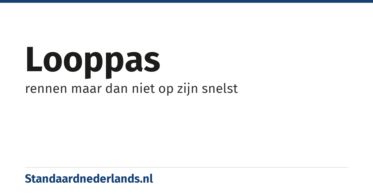 looppas: rennen maar dan niet op zijn snelst