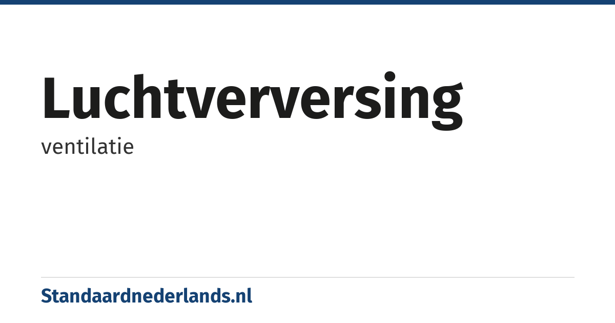 luchtverversing: ventilatie