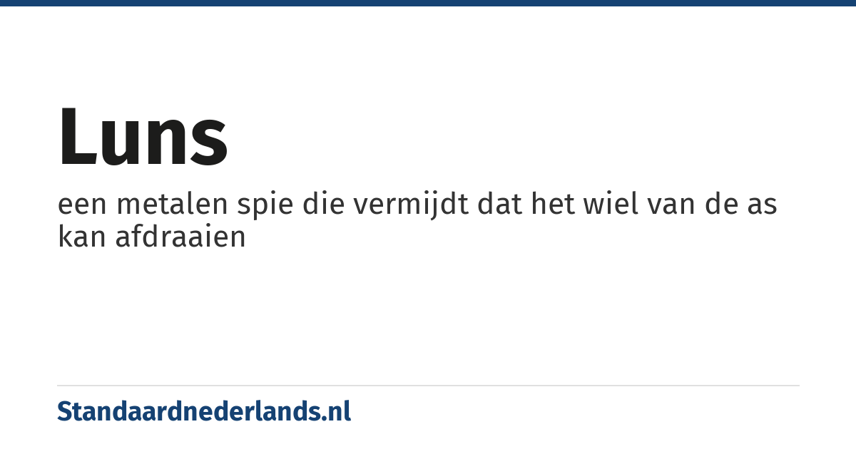 luns: een metalen spie die vermijdt dat het wiel van de as kan afdraaien
