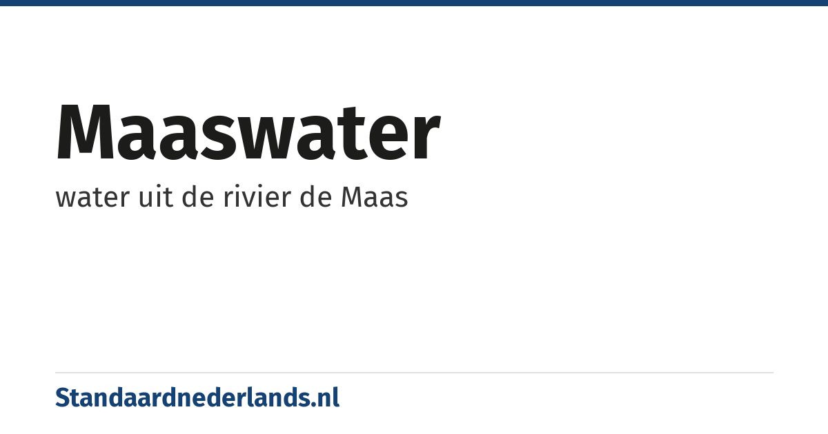 Maaswater: water uit de rivier de Maas