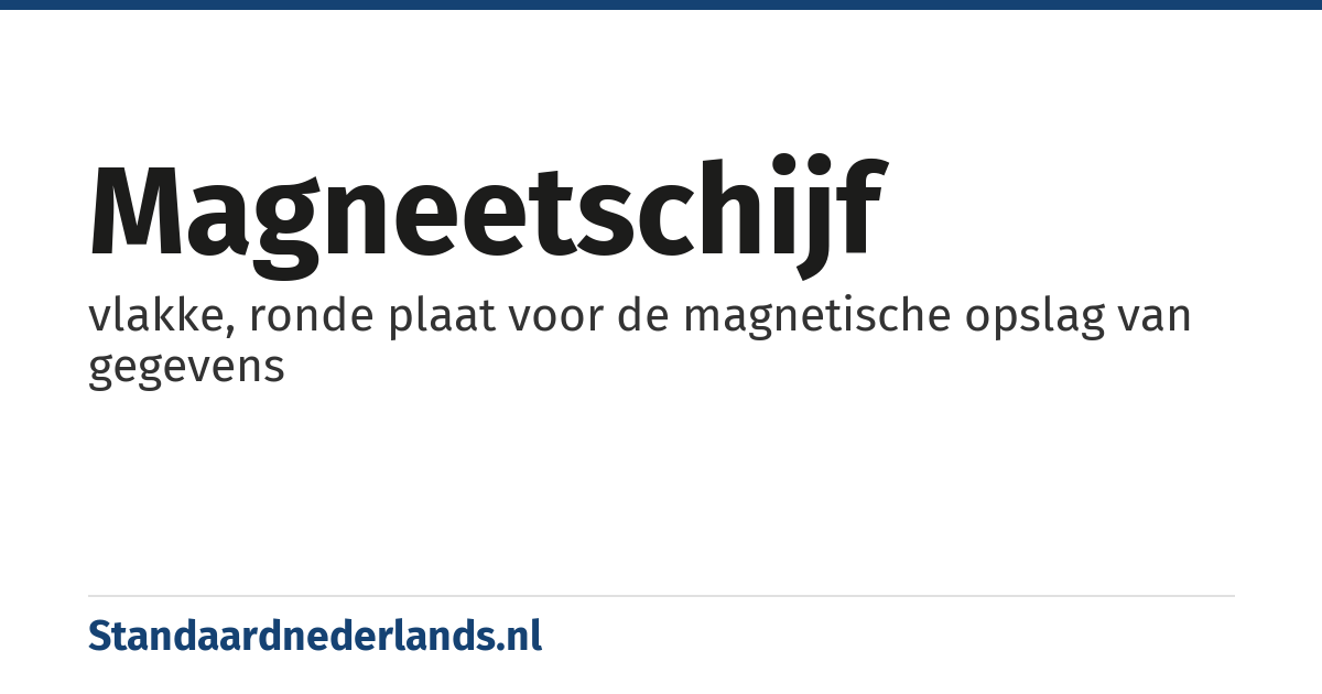 magneetschijf: vlakke, ronde plaat voor de magnetische opslag van gegevens
