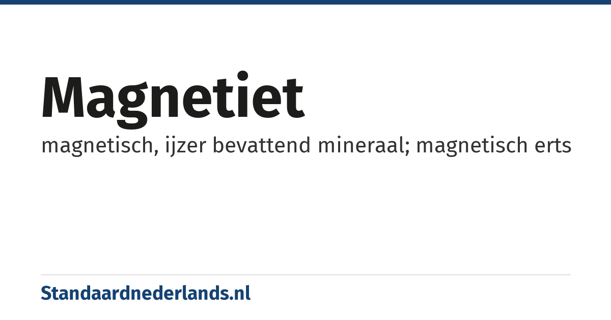 magnetiet: magnetisch, ijzer bevattend mineraal; magnetisch erts