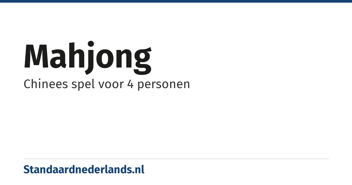 mahjong: Chinees spel voor 4 personen
