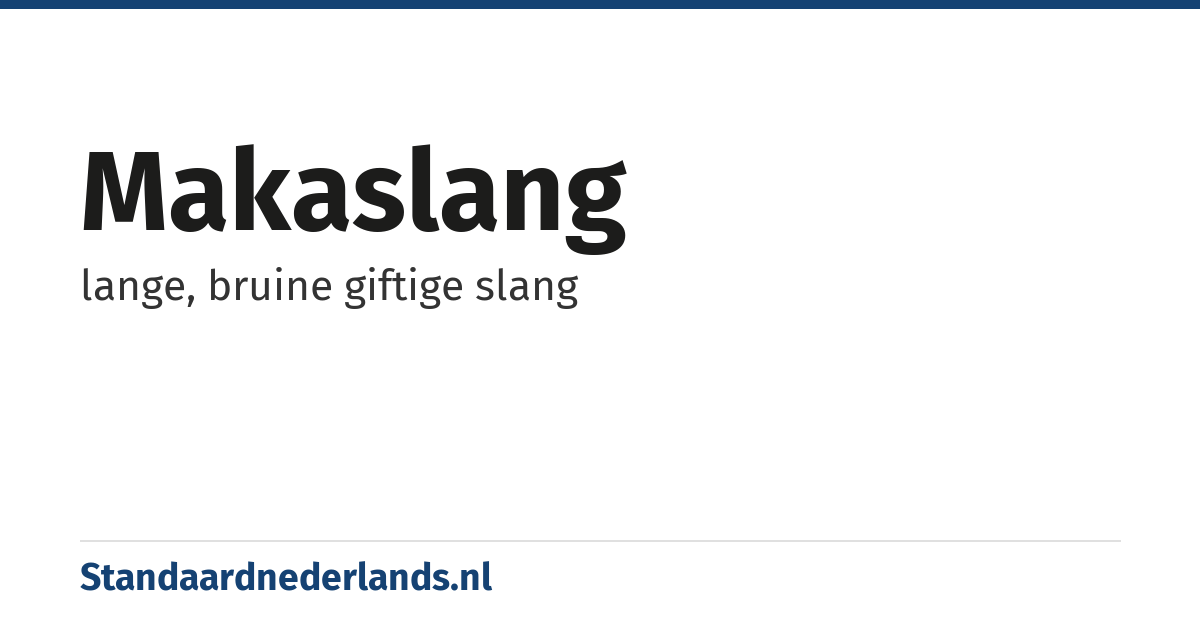 makaslang: lange, bruine giftige slang