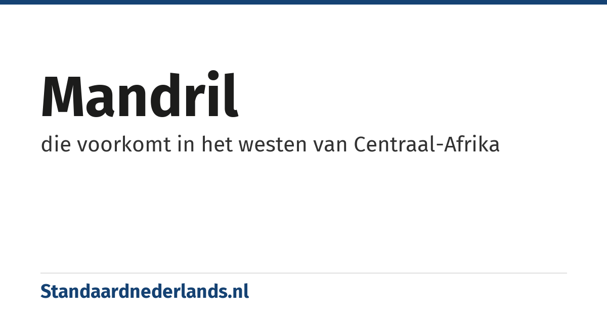 mandril: die voorkomt in het westen van Centraal-Afrika