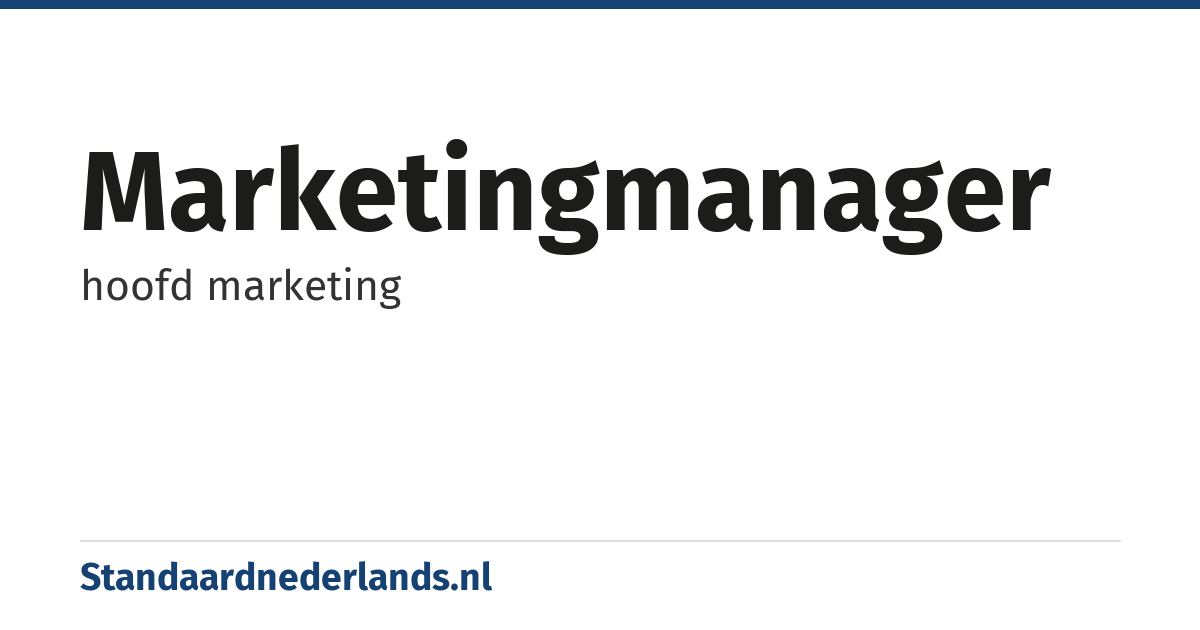 marketingmanager: hoofd marketing