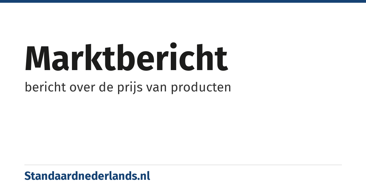 marktbericht: bericht over de prijs van producten