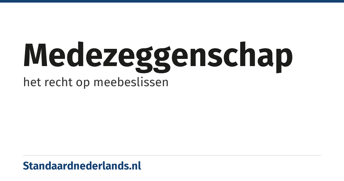 medezeggenschap: het recht op meebeslissen