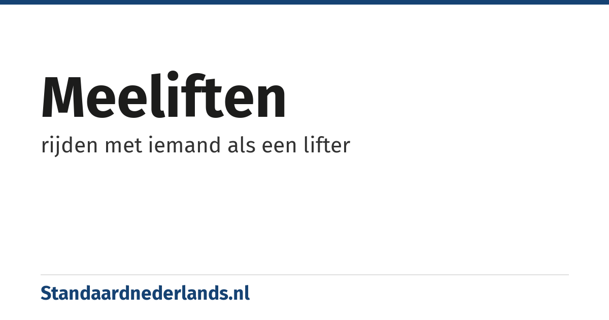 meeliften: rijden met iemand als een lifter