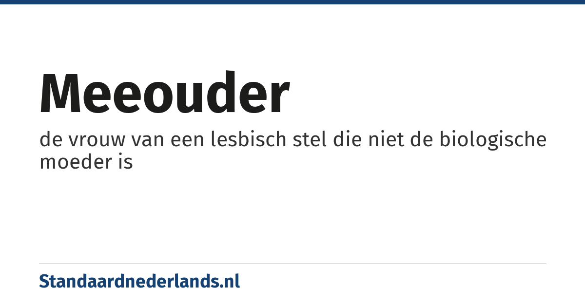 meeouder: de vrouw van een lesbisch stel die niet de biologische moeder is