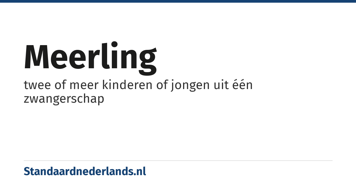 meerling: twee of meer kinderen of jongen uit één zwangerschap