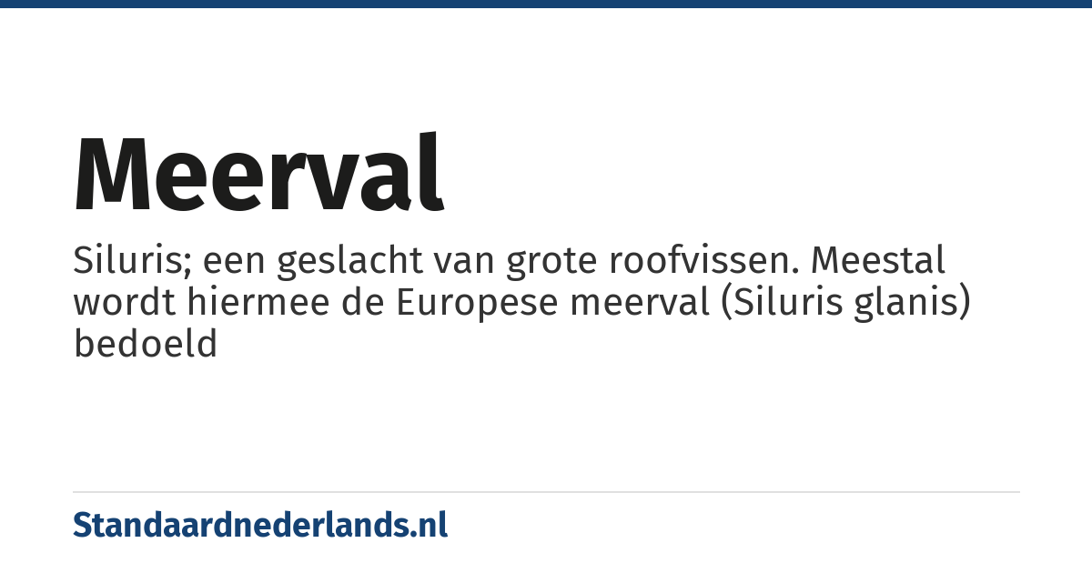 meerval: Siluris; een geslacht van grote roofvissen. Meestal wordt hiermee de Europese meerval (Siluris glanis) bedoeld