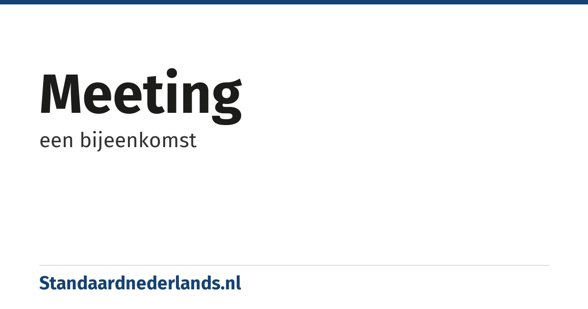 meeting: een bijeenkomst