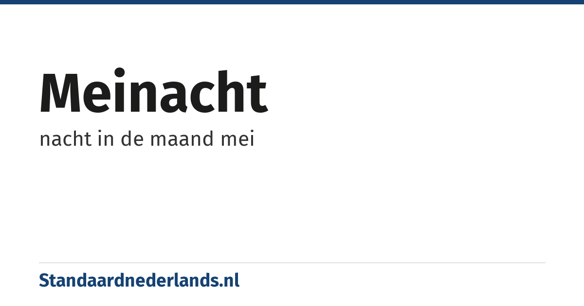 meinacht: nacht in de maand mei