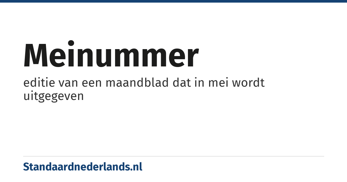 meinummer: editie van een maandblad dat in mei wordt uitgegeven