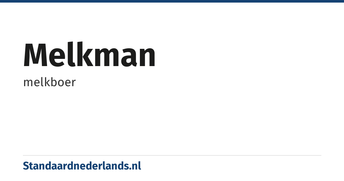 melkman: melkboer