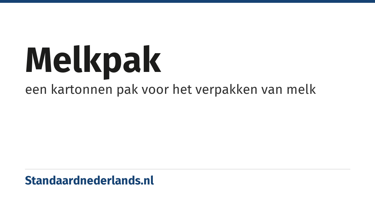 melkpak: een kartonnen pak voor het verpakken van melk
