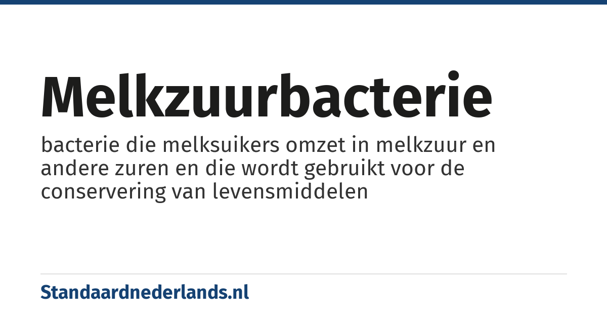 melkzuurbacterie: bacterie die melksuikers omzet in melkzuur en andere zuren en die wordt gebruikt voor de conservering van levensmiddelen