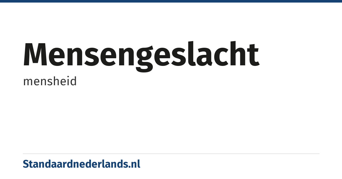 mensengeslacht: mensheid