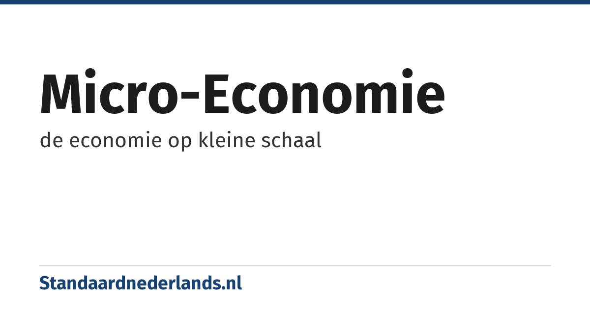 micro-economie: de economie op kleine schaal
