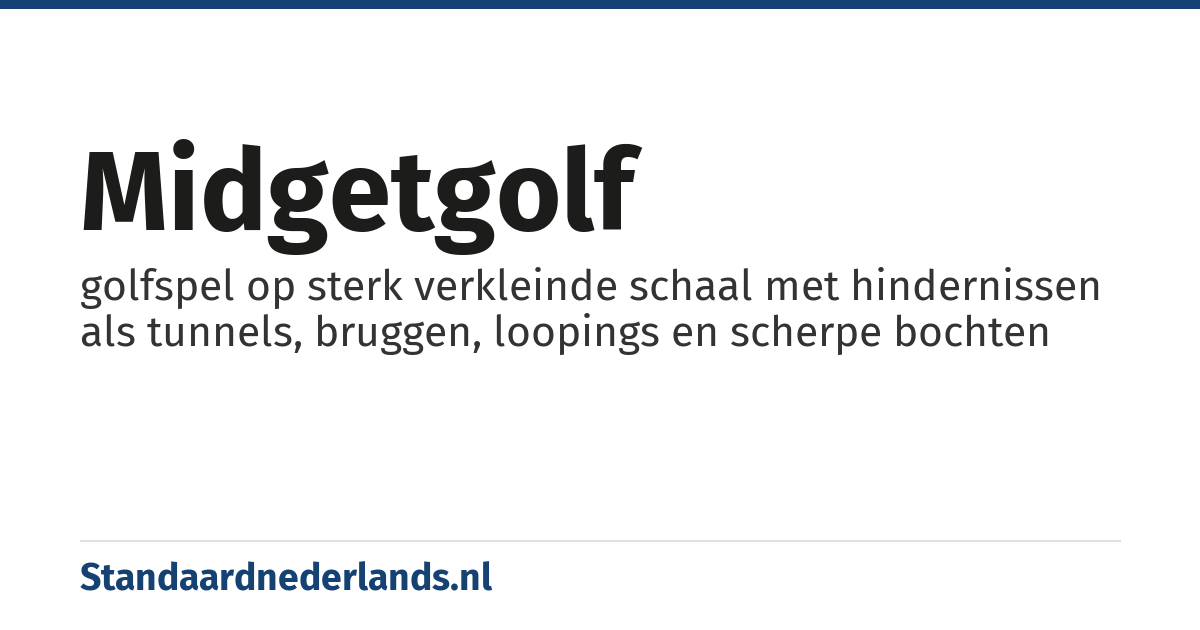 midgetgolf: golfspel op sterk verkleinde schaal met hindernissen als tunnels, bruggen, loopings en scherpe bochten