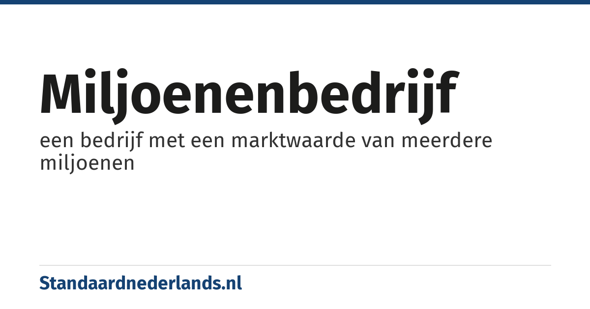 miljoenenbedrijf: een bedrijf met een marktwaarde van meerdere miljoenen