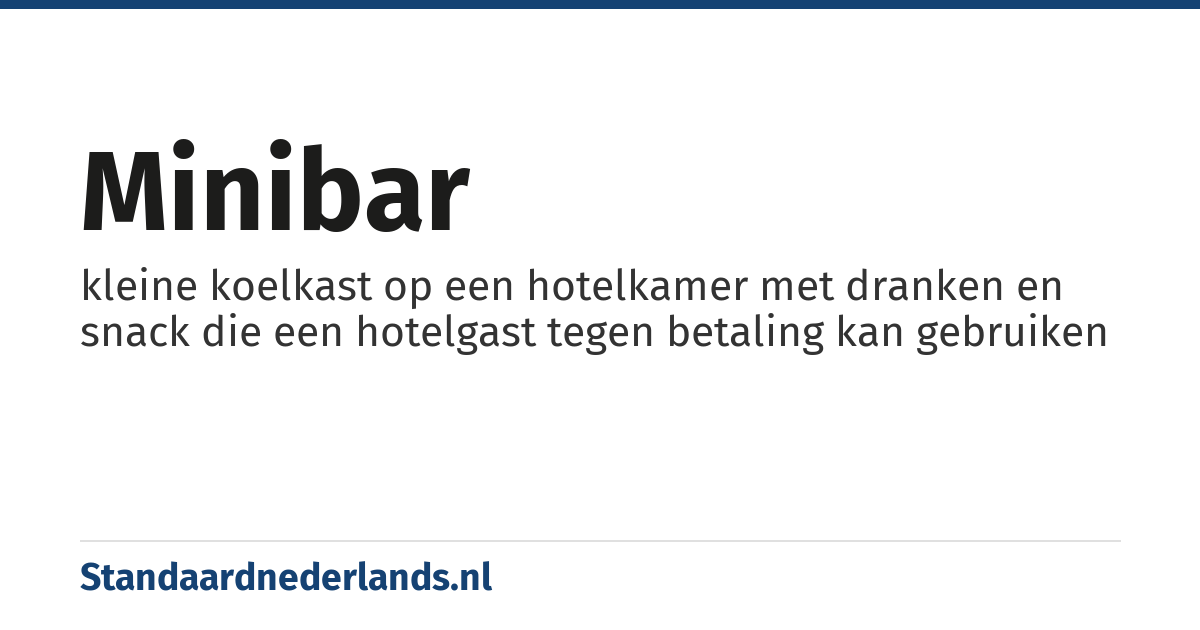 minibar: kleine koelkast op een hotelkamer met dranken en snack die een hotelgast tegen betaling kan gebruiken