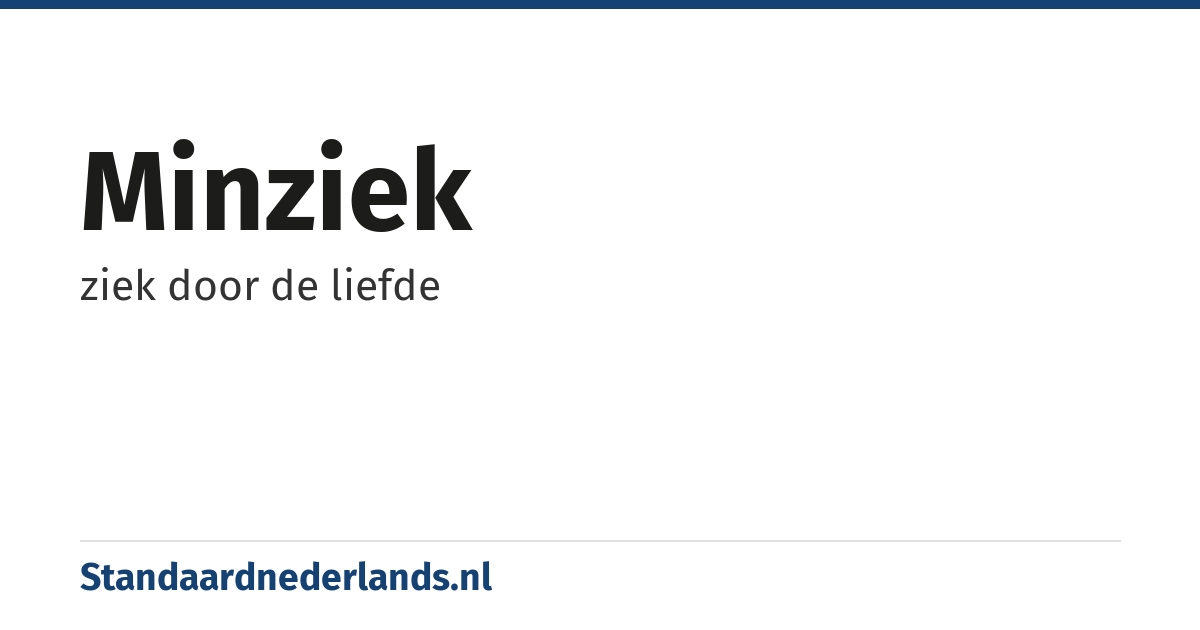 minziek: ziek door de liefde