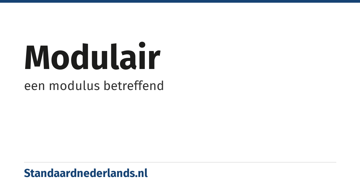 modulair: een modulus betreffend