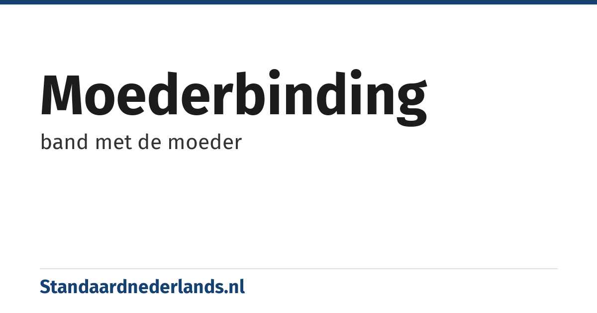 moederbinding: band met de moeder